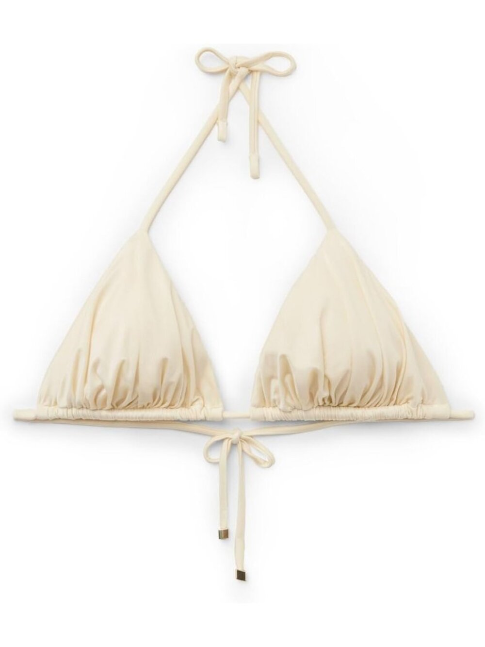 Shiny Satin Triangle Swimsuit Top with Removable Padding - Perfect for Summer!